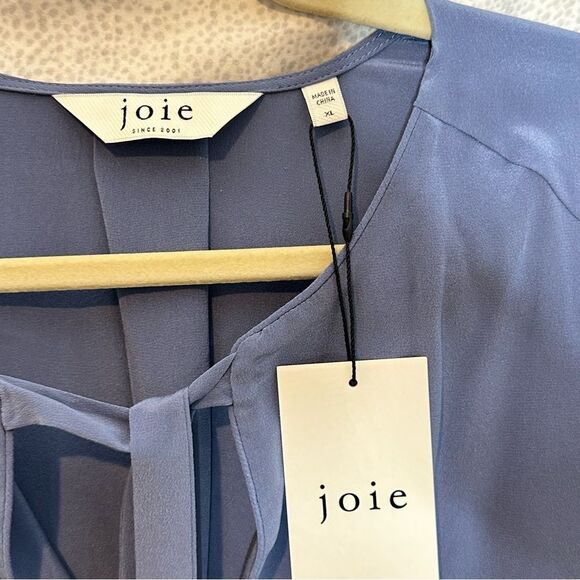 Joie Slate Blue Silk Braided sleeve Tank Top | XL - Picture 5 of 8